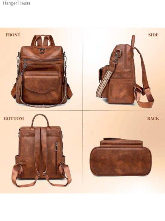 PU Leather Backpack Purse for Women, Anti-theft Convertible Shoulder Bag Travel main image 5